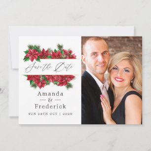 Floral Kerstmis Geometric Wedding Save The Date