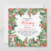 Floral kerstmis op feestdag kaart (Voorkant)