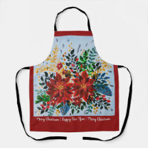 Floral kerstmis Poinsettia Apron
