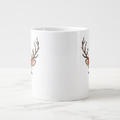 Floral kerstrenrendiernaam extra grote beker (Voorkant)