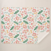 Floral kerstSherpa Blanket Sherpa Deken (Voorkant (horizontaal))