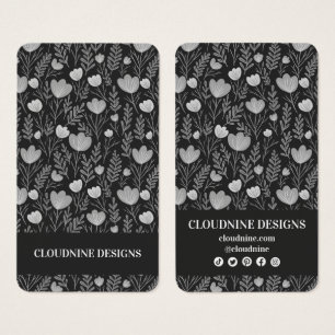 Floral Ketting Oorbel Zwart Sieraden Display Kaart