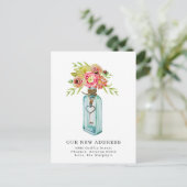  Floral Key | Verplaatsingsaankondiging Briefkaart (Staand voorkant)