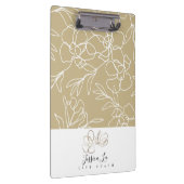 Floral Khaki gepersonaliseerd klembord (Rechts)