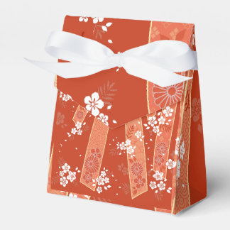 Floral Kimono Pattern Coral Bedankdoosjes
