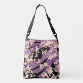 Floral Kimono Pattern Violet Crossbody Tas (Achterkant)