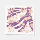 Floral Kimono Pattern Violet Servet (Voorkant)