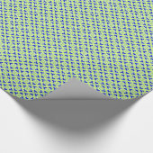 Floral kimono print, kobalt blauw en kalkgroen cadeaupapier (Hoek)