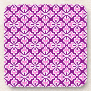 Floral kimono print, orchidee roze en paars drankjes onderzetter