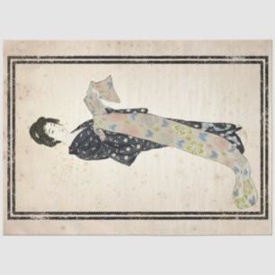 Floral Kimono Woman Japanse  ontvlechtingskunst Tissuepapier