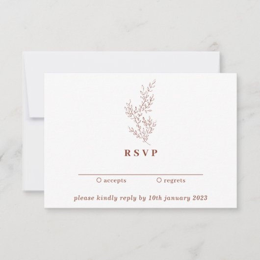 Floral Kindly Reply Terracotta Boho Autumn Kaart (Voorkant)