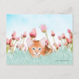 Floral Kitten Briefkaart