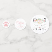 Floral Kitten fête d'anniversaire Confetti (Devant)