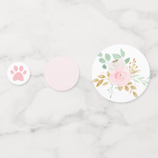 Floral Kitten fête d'anniversaire Confetti (Derrière)