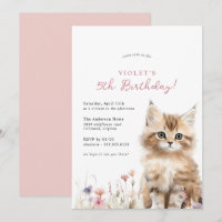 Floral kitten Schattigee kat thema meisje's verjaa
