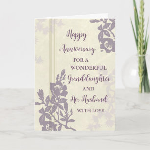 Floral kleindochter en haar man Jubileum Kaart