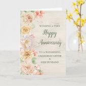 Floral kleindochter en haar man Jubileum Kaart (Gele Bloem)