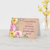 Floral kleindochter in Law Afstuderen Kaart (Gele Bloem)