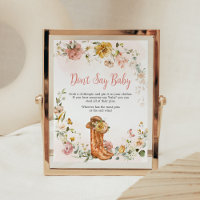Floral kleine cowgirl Baby shower niet zeggen Baby