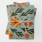 Floral kleurig vloerpapier inpakpapier vel (In situ)