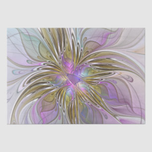 Floral kleurrijk Abstract fractal met roze en goud Tissuepapier