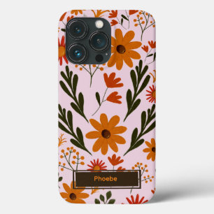 Floral  kleurrijke bloemen telefoontas iPhone 13 pro hoesje