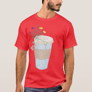 Floral koffie t-shirt