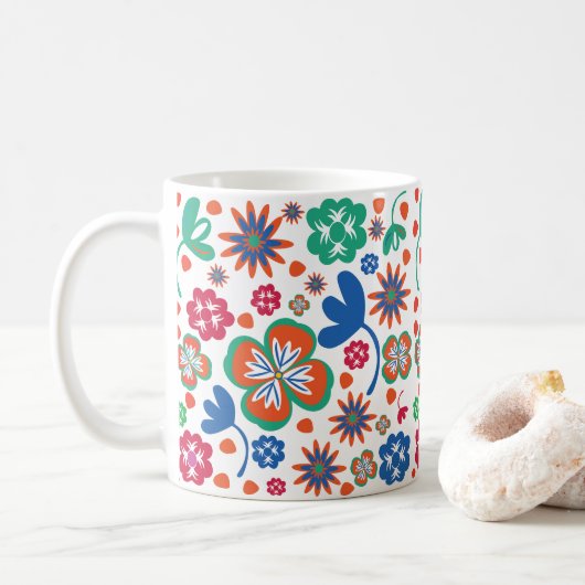 Floral Koffiemok (Met donut)