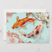 Floral/Koi Huwelijksuitnodiging Kaart (Achterkant)