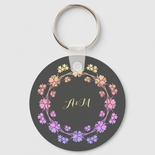 Floral  koninklijke Sleutelhanger (Voorkant)