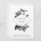 Floral Kraft bruiloft Save The Date (Voorkant)