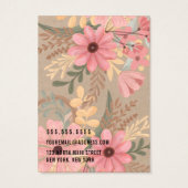 Floral Kraft Logo Multiple Ketting Display Card Visitekaartje (Achterkant)