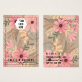 Floral Kraft Logo Multiple Ketting Display Card Visitekaartje (Voorkant /achterkant)
