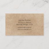  Floral Kraft Minimalist Handmade Visitekaartje (Achterkant)