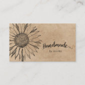  Floral Kraft Minimalist Handmade Visitekaartje (Voorkant)