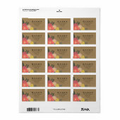  Floral Kraft retour adreslabel Etiket (Full Sheet)