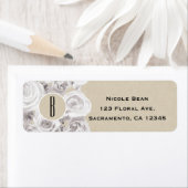Floral Kraft Wedding White Rustic Winter Rozen Etiket (Insitu)