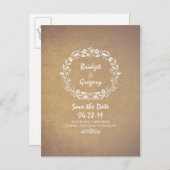 Floral krans Bewaar de datum Briefkaarten (Voorkant / Achterkant)