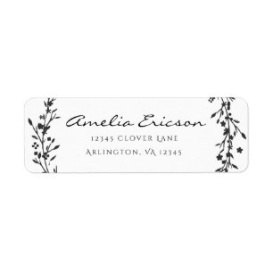Floral krans bruiloft retour adres Sticker