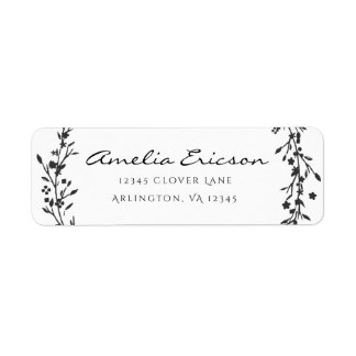 Floral krans bruiloft retour adres Sticker