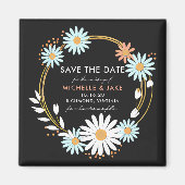 Floral krans plezier Bewaar de datum Magneet (Voorkant)