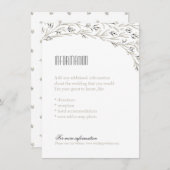 Floral krijtbord rustieke bruiloft informatie kaar informatiekaartje (Voorkant / Achterkant)