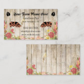 Floral KuneKune Pig Carte de visite (Devant / Derrière)