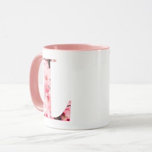 Floral L Initial Mug | Personalized Name & Traits (Devant gauche)