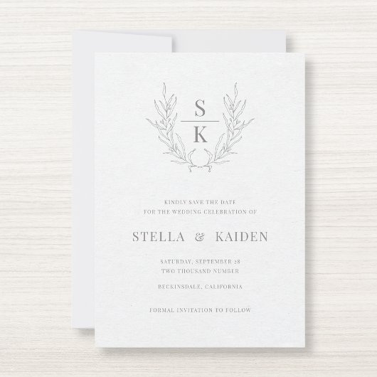 Floral laat de tekening van het moderne huwelijk s save the date