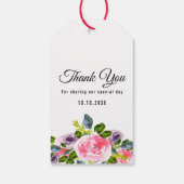 Floral laat liefde groeien bruiloft dank u cadeaulabel (Achterkant)