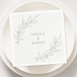 Floral laat schetsen Eenvoudige elegante moderne t Servet