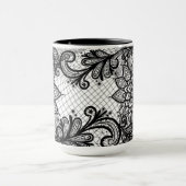 Floral Lace B&W Coffee Cup Mok (Midden)
