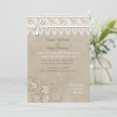 Floral Lace Butterfly Wedding Kaart (Staand voorkant)