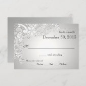 Floral Lace Design en Zilver antwoord (Voorkant / Achterkant)